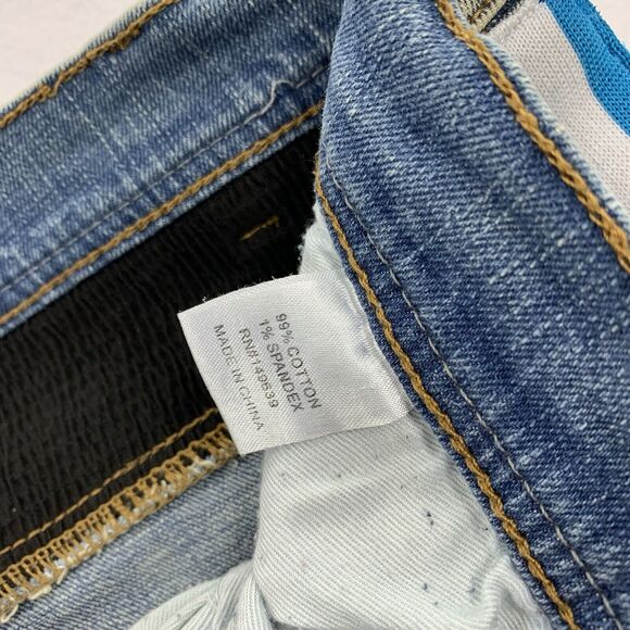 Preme Russell Devotion Moto Side Stripe Slim Stretch Jeans 42x34 Distressed - Picture 4 of 8